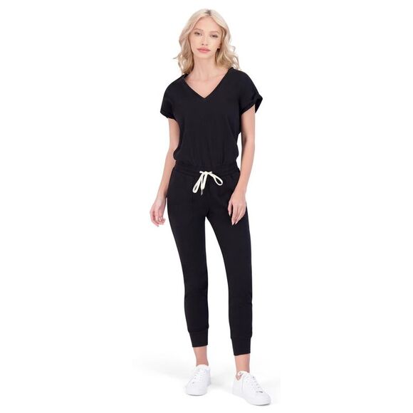 n:p by n:PHILANTHROPY Lawes Women’s Short Sleeve Cotton V-Neck Jumpsuit NWT - Picture 4 of 5